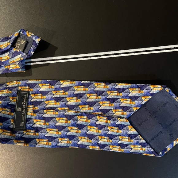 Ermenegildo Zegna Blue/Yellow Tie - Picture 3 of 5